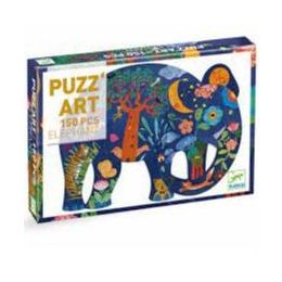 Djeco 150pc Shaped Puzzle Art Elephant