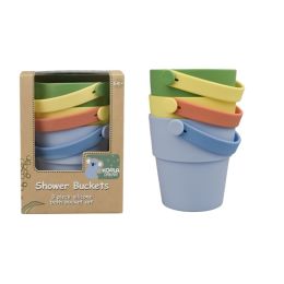 Silicone Shower Buckets 3pc Set Green