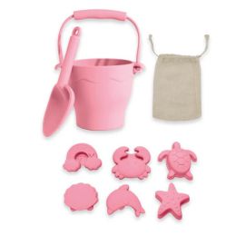 8pc Silicone Bucket & Spade Set Light Pink