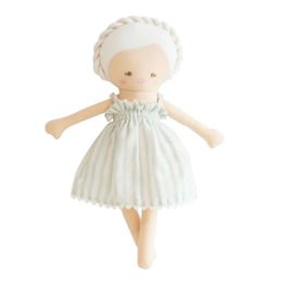 Alimrose Baby Daisy Doll 28cm Sage Stripe