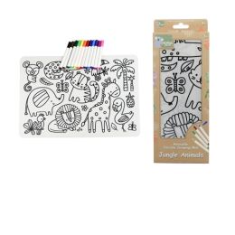 Reusable Silicone Drawing Mat Jungle Animals