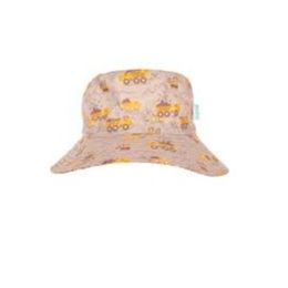 Acorn Construction Wide Brim Bucket Hat Brown/Yellow Small 50cm 9-18mt