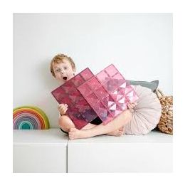 Connetix Magnetic Tiles Base Plates Pink/Berry 2pc