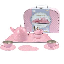 Kaper Kidz Pink Tin Tea Set In Suitcase 15pc