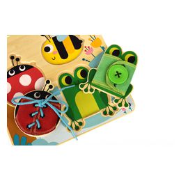 Tooky Toy Basic Skills Lacing Buttons Wooden Puzzle Board